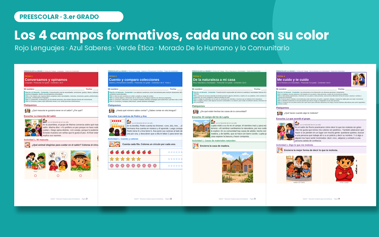 Fichas de Trabajo Preescolar 3° | 41 Fichas Imprimibles, 123 Actividades y Portal Proyectable · Todos los Contenidos NEM 5 Fichas de Trabajo Preescolar 3° | 41 Fichas Imprimibles, 123 Actividades y Portal Proyectable · Todos los Contenidos NEM - Imagen 5