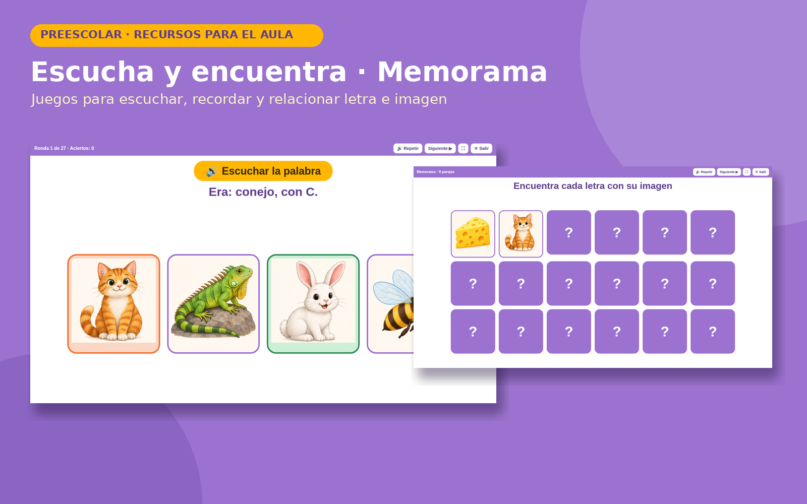 Abecedario Interactivo con Audio para Preescolar y Primaria | 27 Letras con Voz, Juegos Educativos y Portal Interactivo 5 Abecedario Interactivo con Audio para Preescolar y Primaria | 27 Letras con Voz, Juegos Educativos y Portal Interactivo - Imagen 5