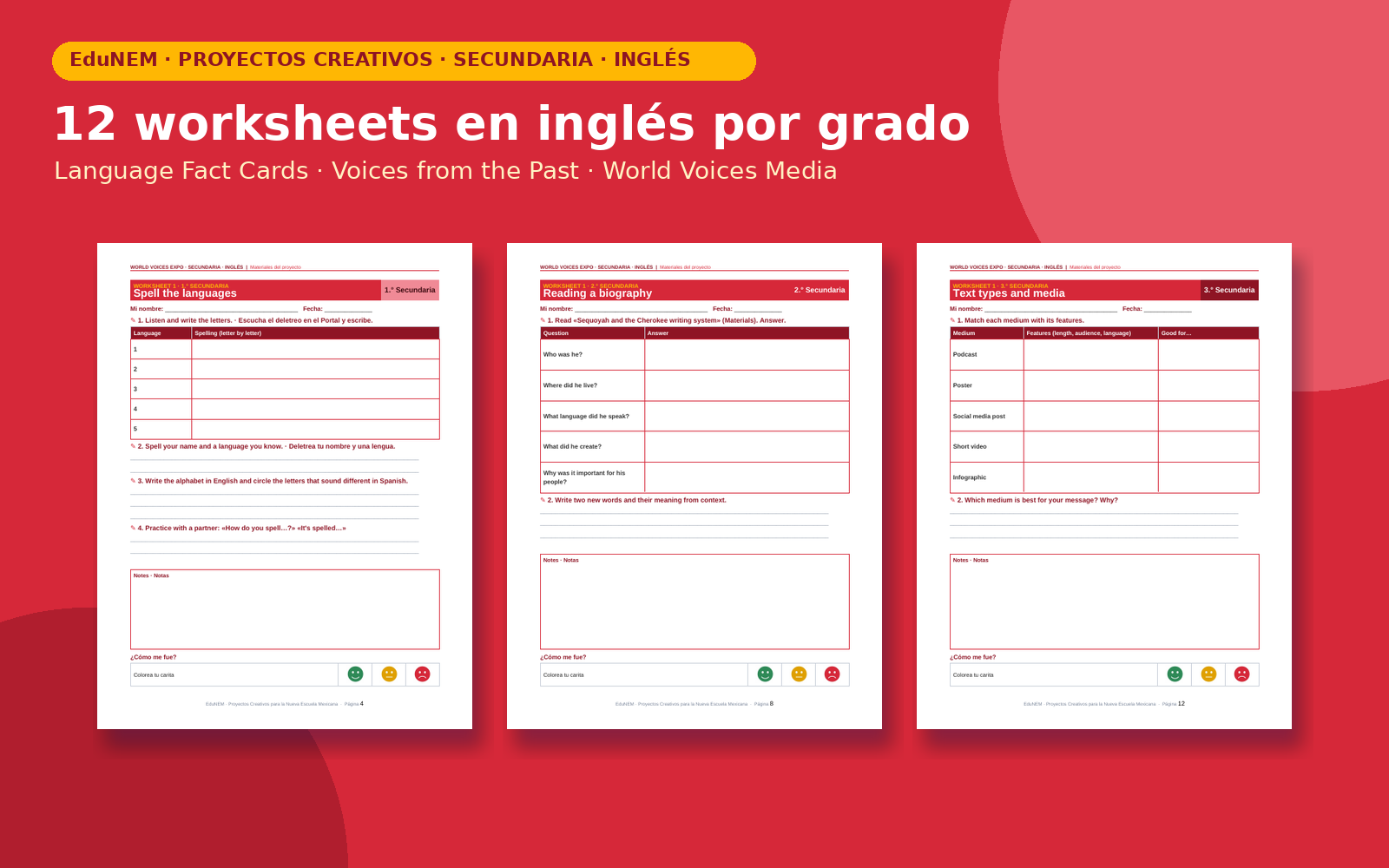 World Voices Expo | EduNEM Inglés Secundaria 1.º a 3.º | Diversidad lingüística en 10 sesiones 5 World Voices Expo | EduNEM Inglés Secundaria 1.º a 3.º | Diversidad lingüística en 10 sesiones - Imagen 5