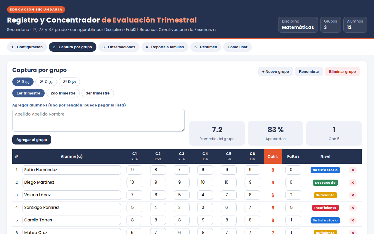 EduKIT Evaluación Trimestral Secundaria | Fase 6 NEM 5 EduKIT Evaluación Trimestral Secundaria | Fase 6 NEM - Imagen 5