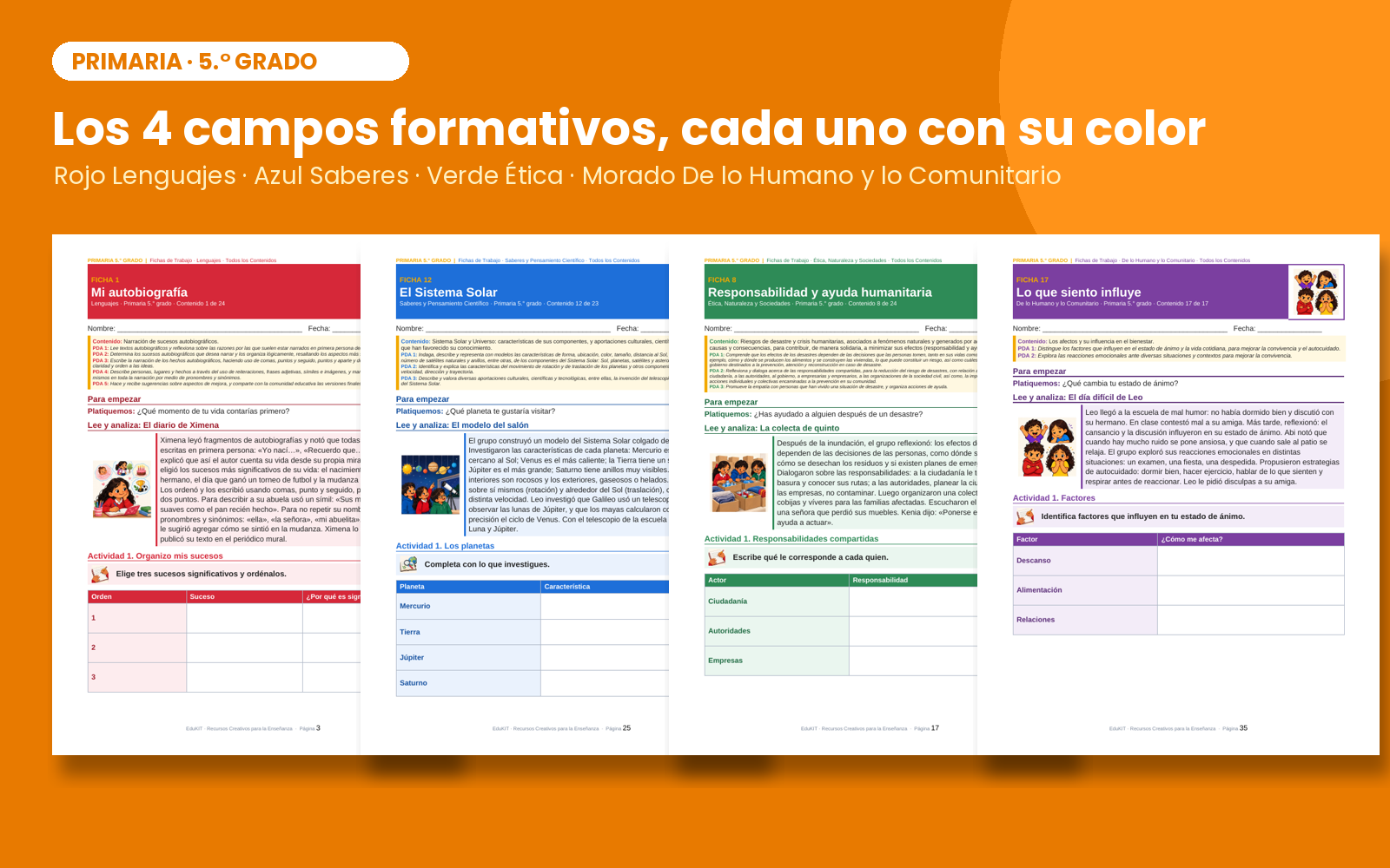 Fichas de Trabajo para Primaria 5.° Grado | 88 Fichas, 84 Contenidos y 253 PDA 5 Fichas de Trabajo para Primaria 5.° Grado | 88 Fichas, 84 Contenidos y 253 PDA - Imagen 5