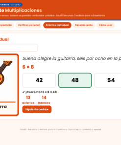 EduKIT Lotería de Multiplicaciones para Primaria | 32 Cartas, 20 Tableros y Cantor Digital 12 Imagen 5 37
