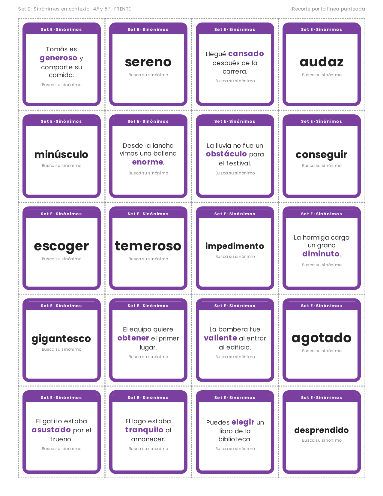 EduKIT Memorama de Antónimos y Sinónimos para Primaria | 120 Tarjetas, 6 Sets y Portal con Audio 6 EduKIT Memorama de Antónimos y Sinónimos para Primaria | 120 Tarjetas, 6 Sets y Portal con Audio - Imagen 6