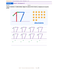 EduKIT Trazos de Números y Letras para Preescolar | 54 Fichas, 48 Tarjetas y Portal Interactivo para Trazar 12 Imagen 5 47