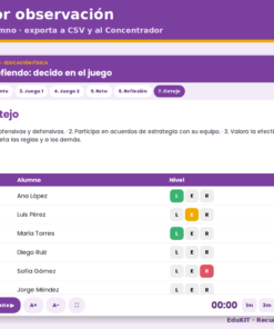 EduKIT Fichas de Trabajo de Educación Física para Secundaria 1.°, 2.° y 3.° | 15 Sesiones, 45 Juegos y Evaluación en el Patio 12 Imagen 5 60