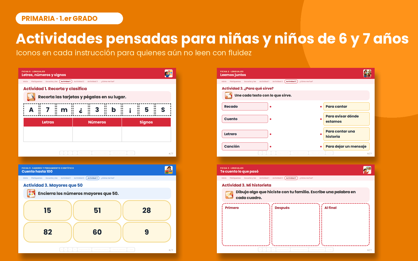 Fichas de Trabajo para Primaria 1er Grado | 79 Fichas de los 4 Campos Formativos y Todos los Contenidos 6 Fichas de Trabajo para Primaria 1er Grado | 79 Fichas de los 4 Campos Formativos y Todos los Contenidos - Imagen 6