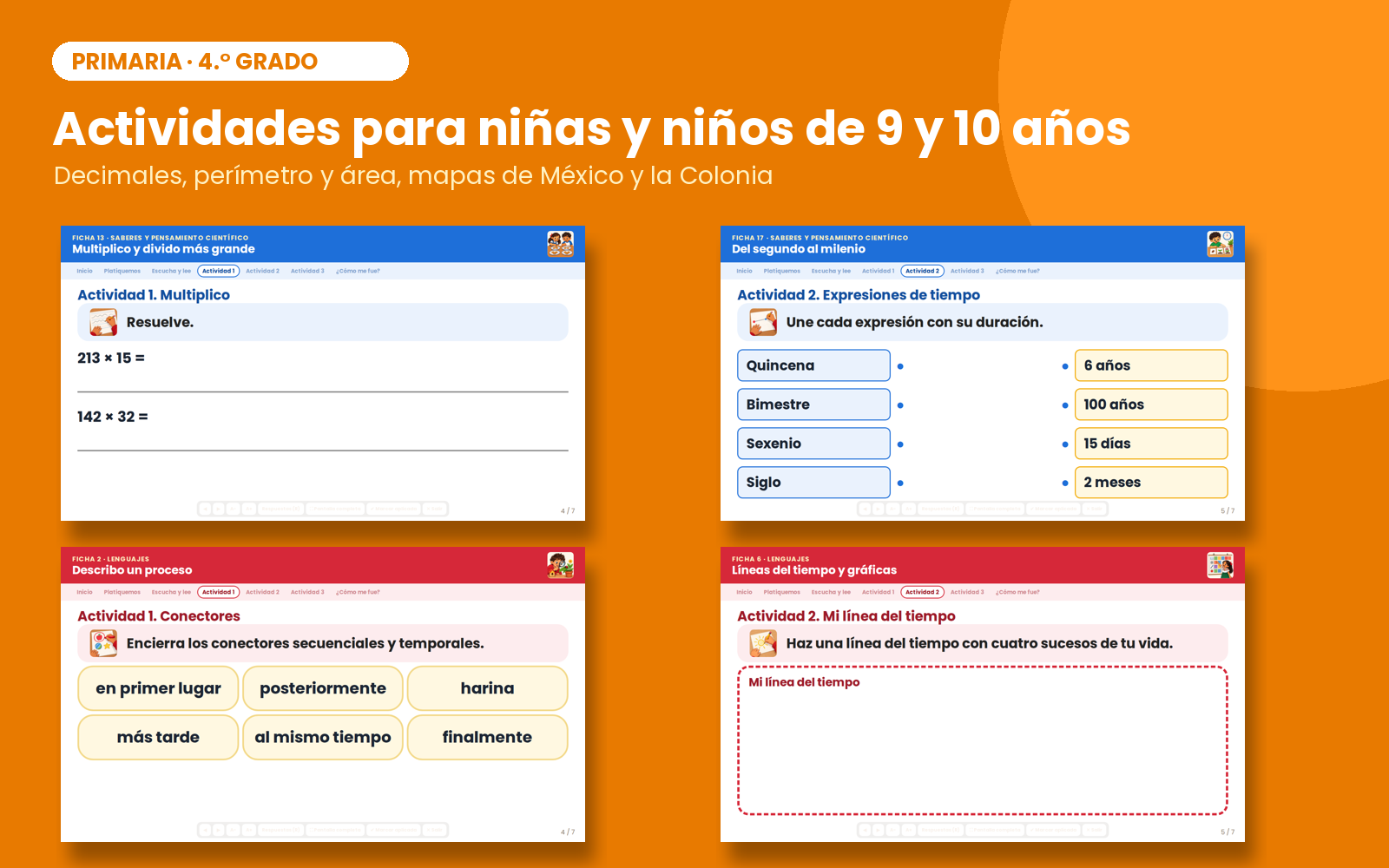 Fichas de Trabajo para Primaria 4.° Grado | 81 Fichas, 80 Contenidos y 225 PDA 6 Fichas de Trabajo para Primaria 4.° Grado | 81 Fichas, 80 Contenidos y 225 PDA - Imagen 6
