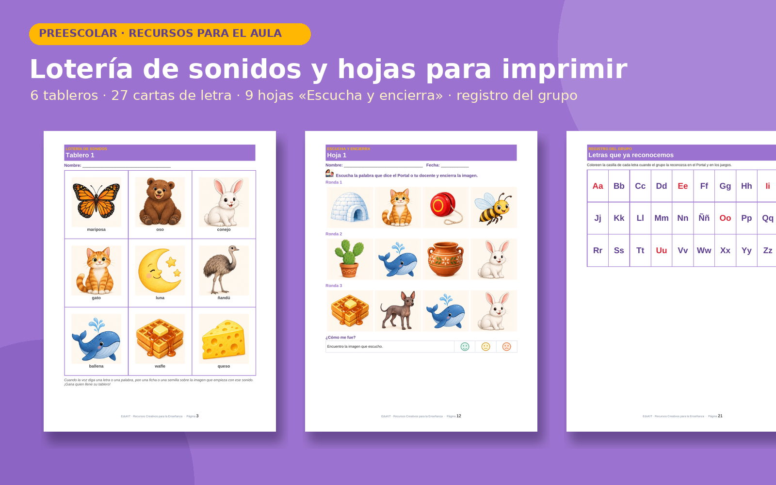 Abecedario Interactivo con Audio para Preescolar y Primaria | 27 Letras con Voz, Juegos Educativos y Portal Interactivo 6 Abecedario Interactivo con Audio para Preescolar y Primaria | 27 Letras con Voz, Juegos Educativos y Portal Interactivo - Imagen 6