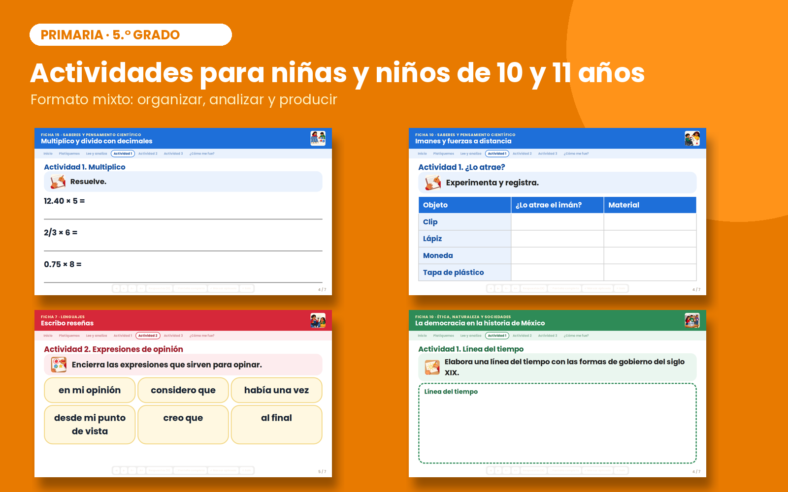 Fichas de Trabajo para Primaria 5.° Grado | 88 Fichas, 84 Contenidos y 253 PDA 6 Fichas de Trabajo para Primaria 5.° Grado | 88 Fichas, 84 Contenidos y 253 PDA - Imagen 6