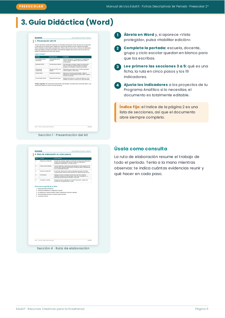 EduKIT Fichas Descriptivas 1er Periodo Preescolar 2° | Evaluación Formativa 7 EduKIT Fichas Descriptivas 1er Periodo Preescolar 2° | Evaluación Formativa - Imagen 7