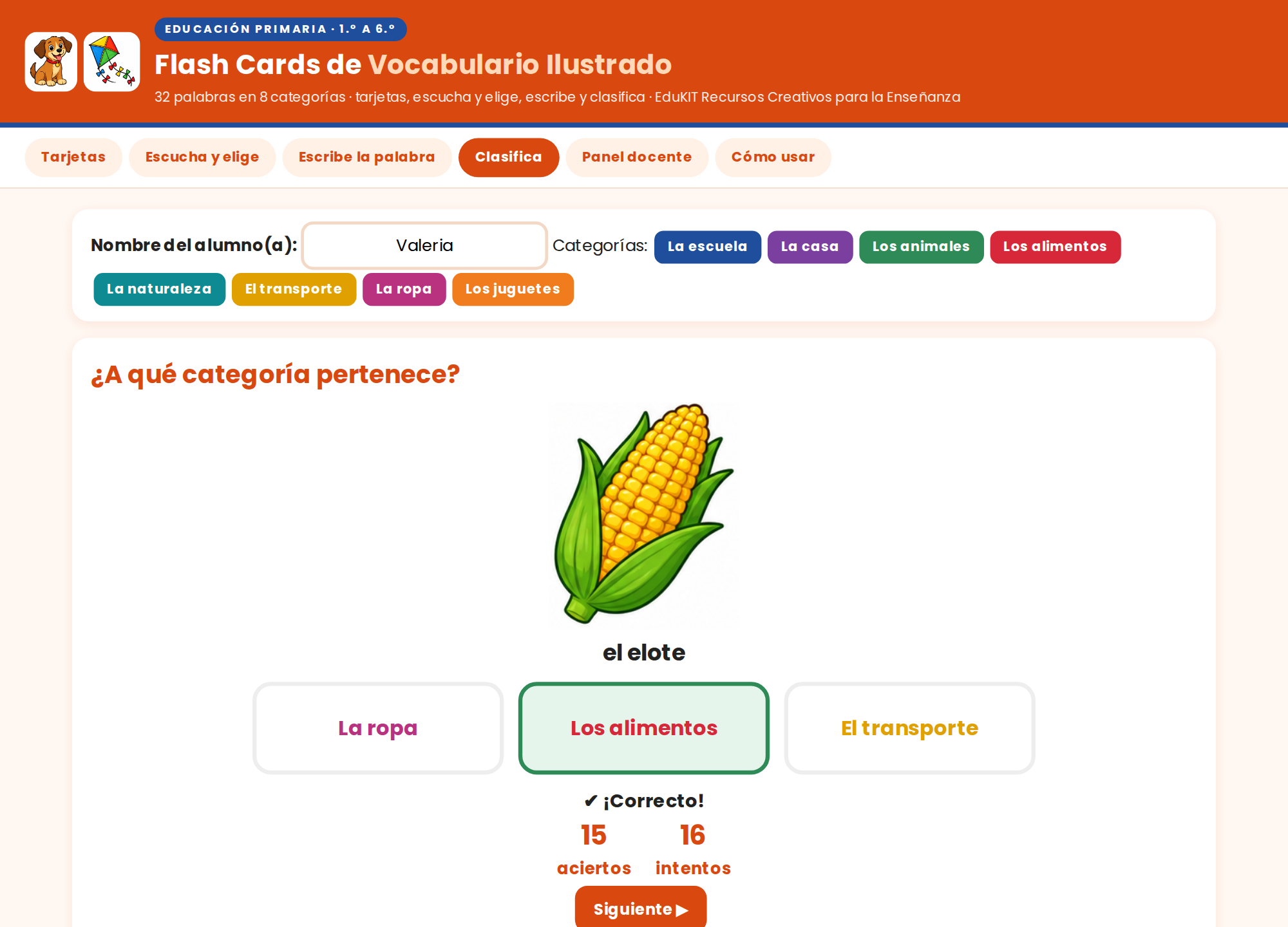EduKIT Flash Cards de Vocabulario Ilustrado para Primaria | 32 Palabras, 72 Tarjetas y Portal con Audio 7 EduKIT Flash Cards de Vocabulario Ilustrado para Primaria | 32 Palabras, 72 Tarjetas y Portal con Audio - Imagen 7