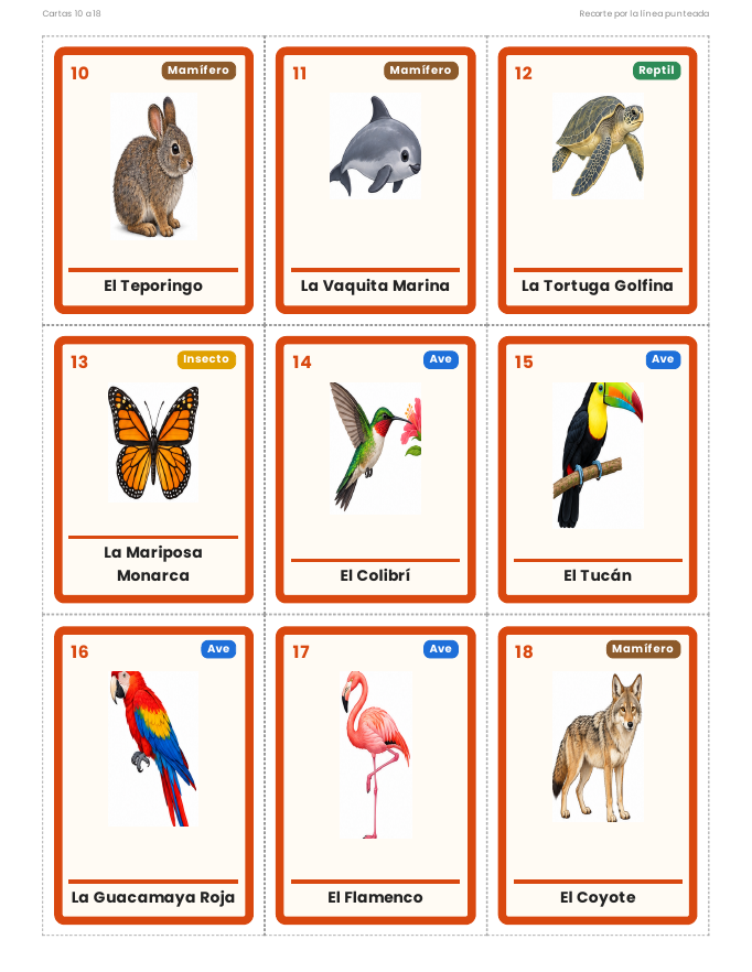 EduKIT Lotería de Animales de México para Primaria | 32 Animales, 20 Tableros y Portal Interactivo 7 EduKIT Lotería de Animales de México para Primaria | 32 Animales, 20 Tableros y Portal Interactivo - Imagen 7