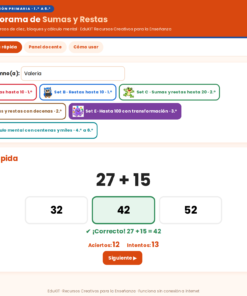 EduKIT Memorama de Sumas y Restas para Primaria | 120 Tarjetas, 6 Sets y Portal Interactivo 13 Imagen 6 41