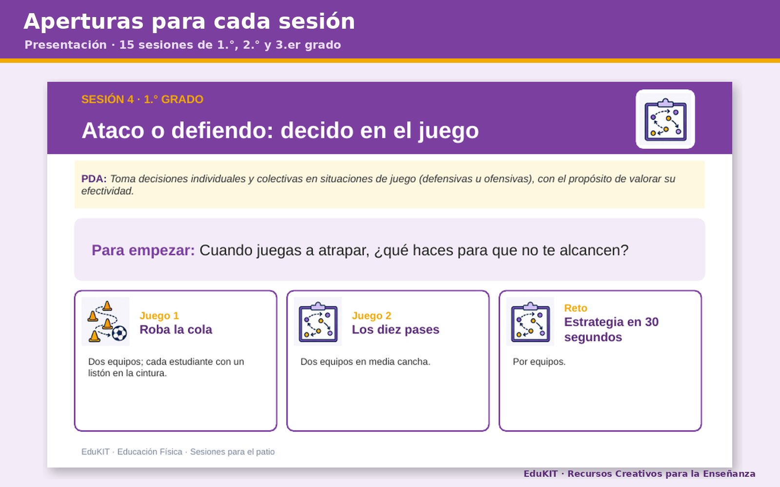 EduKIT Fichas de Trabajo de Educación Física para Secundaria 1.°, 2.° y 3.° | 15 Sesiones, 45 Juegos y Evaluación en el Patio 7 EduKIT Fichas de Trabajo de Educación Física para Secundaria 1.°, 2.° y 3.° | 15 Sesiones, 45 Juegos y Evaluación en el Patio - Imagen 7
