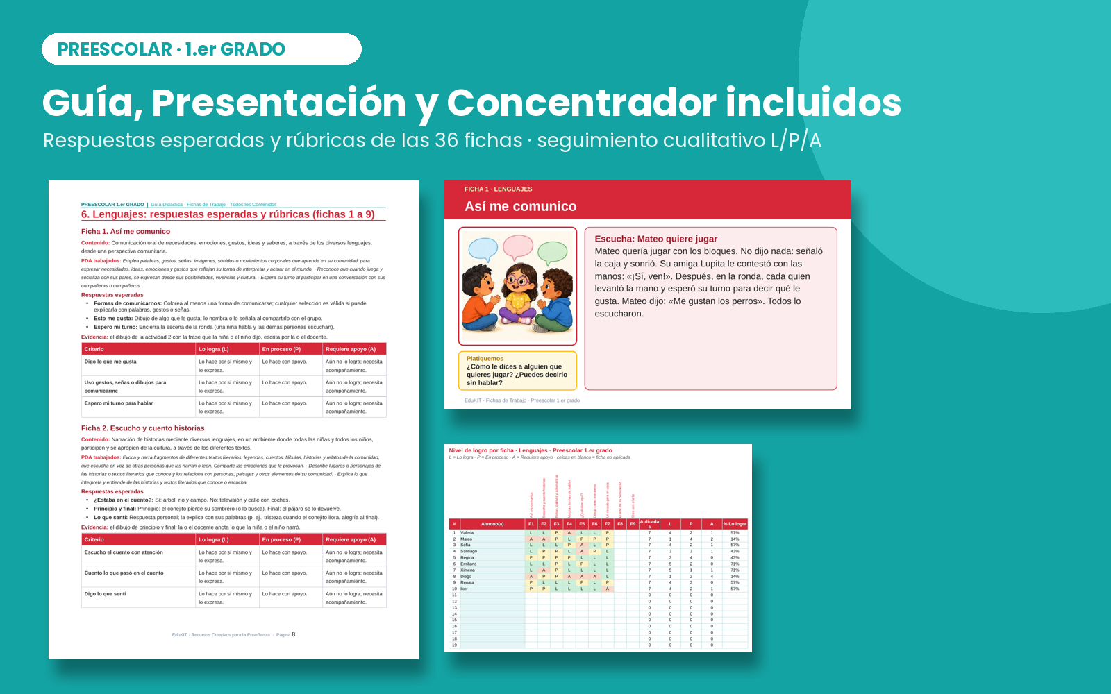Fichas de Trabajo Preescolar 1° | 36 Fichas Imprimibles, 108 Actividades y Portal Proyectable · Todos los Contenidos NEM 7 Fichas de Trabajo Preescolar 1° | 36 Fichas Imprimibles, 108 Actividades y Portal Proyectable · Todos los Contenidos NEM - Imagen 7
