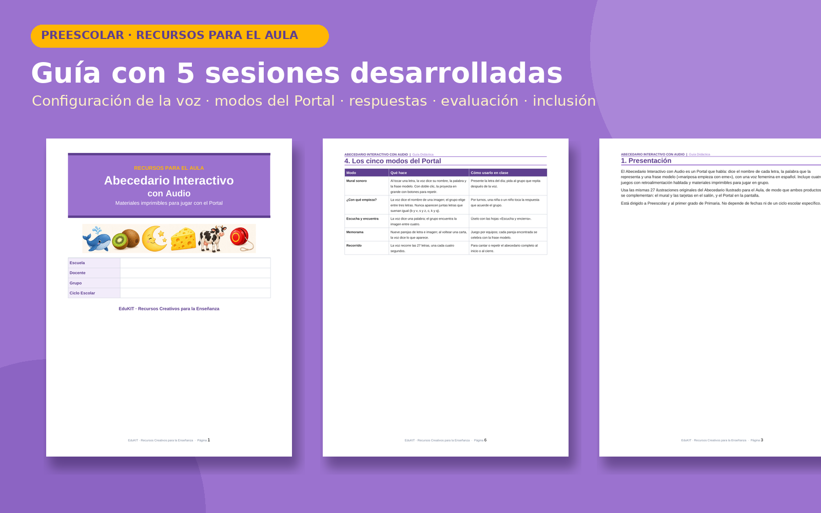 Abecedario Interactivo con Audio para Preescolar y Primaria | 27 Letras con Voz, Juegos Educativos y Portal Interactivo 7 Abecedario Interactivo con Audio para Preescolar y Primaria | 27 Letras con Voz, Juegos Educativos y Portal Interactivo - Imagen 7