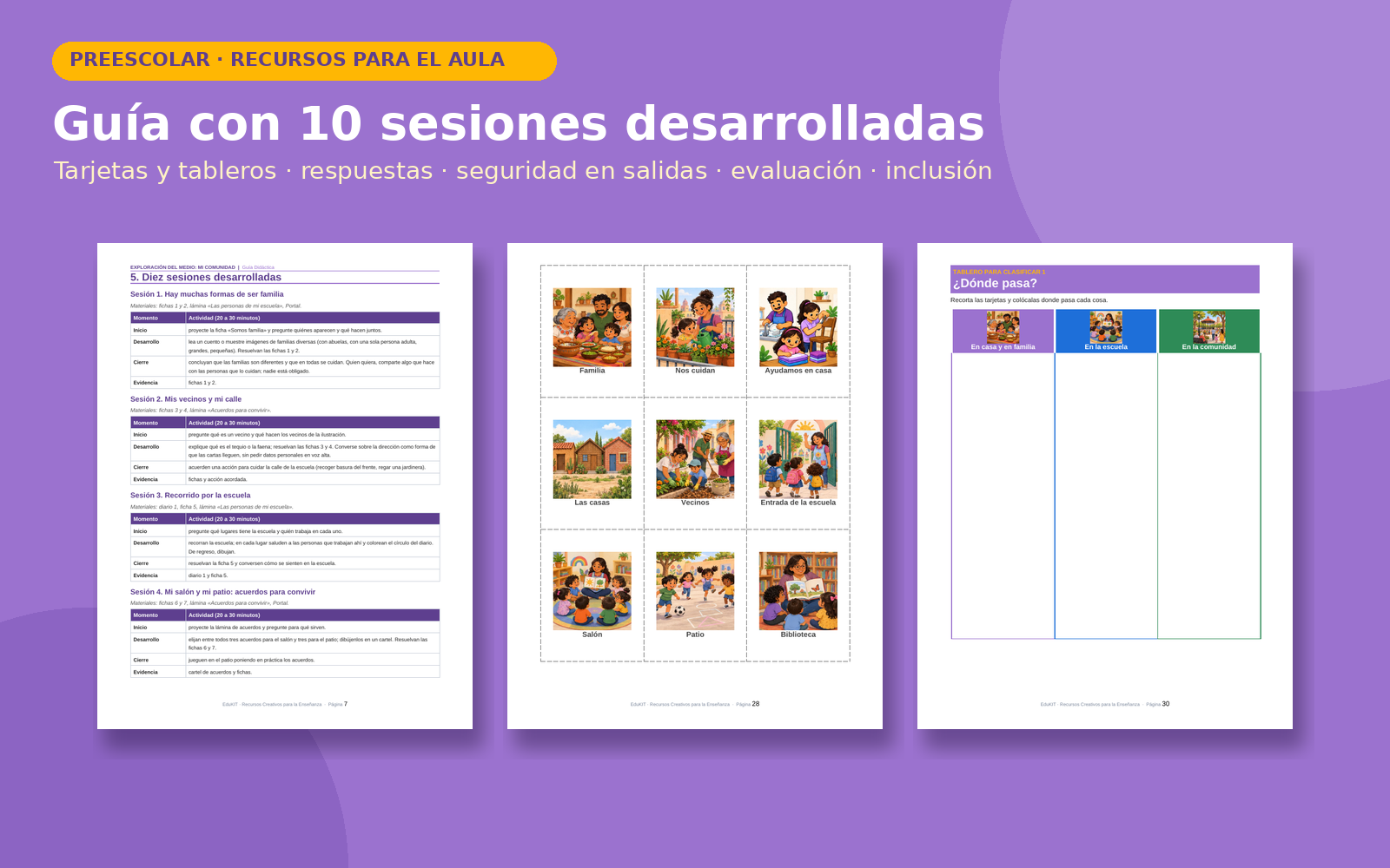 Exploración del Medio: Mi Comunidad para Preescolar | 45 Recursos Imprimibles, 10 Sesiones y Portal Interactivo 7 Exploración del Medio: Mi Comunidad para Preescolar | 45 Recursos Imprimibles, 10 Sesiones y Portal Interactivo - Imagen 7