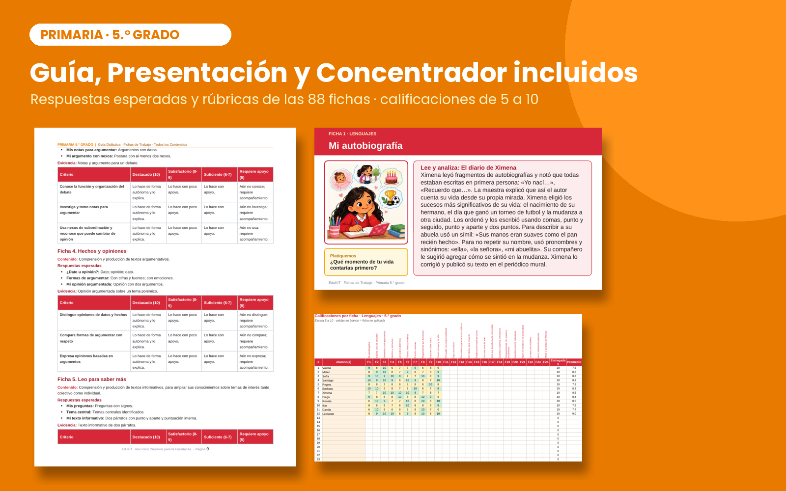 Fichas de Trabajo para Primaria 5.° Grado | 88 Fichas, 84 Contenidos y 253 PDA 7 Fichas de Trabajo para Primaria 5.° Grado | 88 Fichas, 84 Contenidos y 253 PDA - Imagen 7