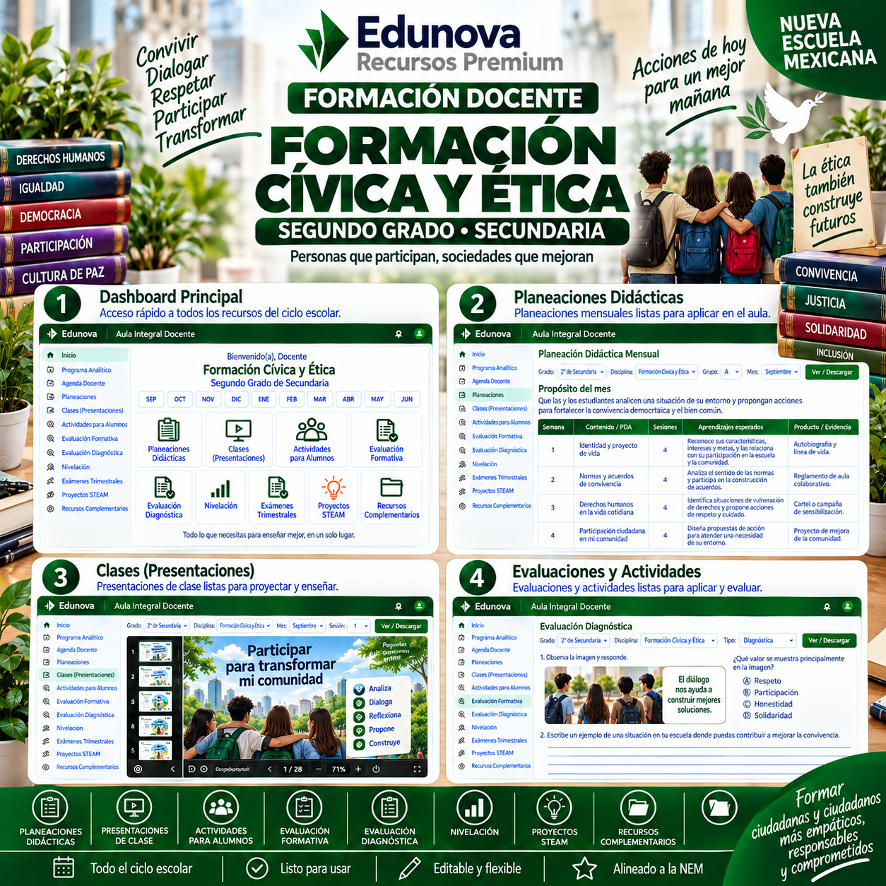 EduNEM Aula Integral | Formación Cívica y Ética Segundo Grado de Secundaria NEM · Ciclo Escolar Completo 2026-2027 2 EduNEM Aula Integral | Formación Cívica y Ética Segundo Grado de Secundaria NEM · Ciclo Escolar Completo 2026-2027 - Imagen 2