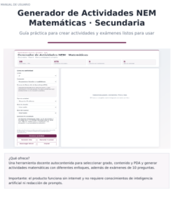 Generador de Actividades NEM Matemáticas 1°, 2° y 3° Secundaria 2026-2027 | Actividades y Exámenes | Word Editable 8 Inagen 1