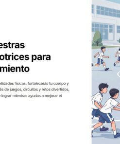 Educación Física 1: Programa Analítico, Planeaciones y Recursos Didácticos 11 Unos niños practican varios deportes y juegos en el patio de un colegio. Algunos juegan al baloncesto, otros corren, saltan a la comba y dan patadas a un balón de fútbol. Al fondo, un moderno edificio escolar y árboles.