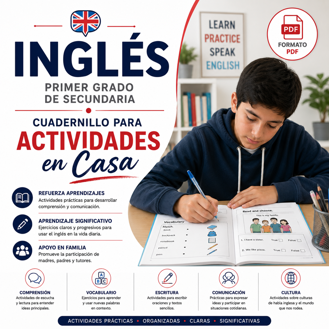 Inglés Primer Grado de Secundaria Cuadernillo para Actividades en Casa 2026-2027 PDF 1 Inglés Primer Grado de Secundaria Cuadernillo para Actividades en Casa 2026-2027 PDF