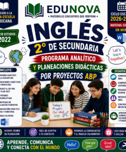 Inglés 2° Secundaria NEM 2026-2027 | Programa Analítico y Planeaciones por Proyectos ABP | Word Editable