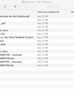 Una captura de pantalla de una ventana del explorador de archivos de una computadora que muestra una lista de documentos con nombres en español, incluidos 