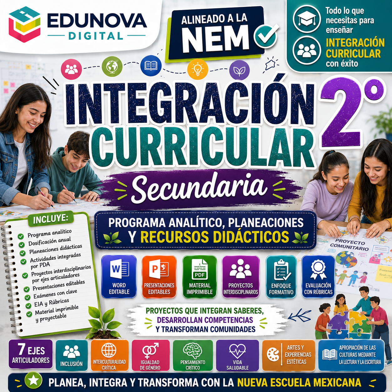 Integración Curricular 2° Secundaria NEM 2026-2027 | Programa Analítico, Planeaciones y Recursos Didácticos Editables 1 Integración Curricular 2° Secundaria NEM 2026-2027 | Programa Analítico, Planeaciones y Recursos Didácticos Editables