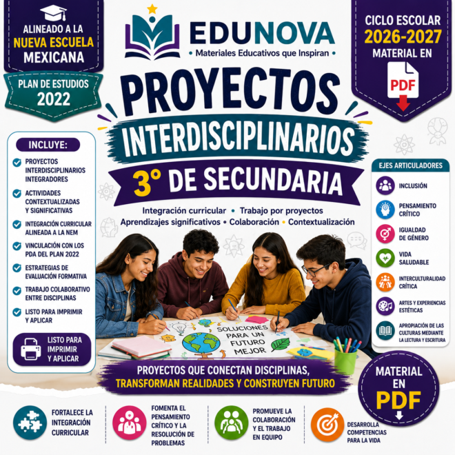 Proyectos Interdisciplinarios 3° Secundaria NEM 2026-2027 en PDF ...
