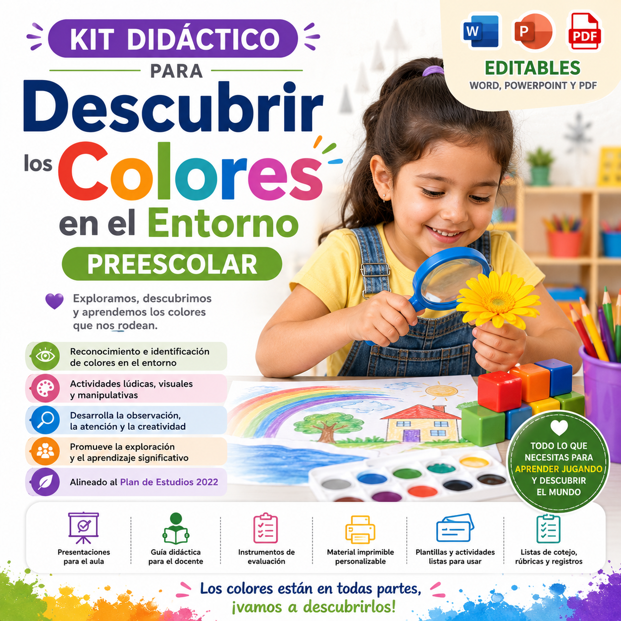Kit Didáctico para Descubrir los Colores en el Entorno Preescolar 2026-2027 Word, PowerPoint y PDF 1 Kit Didáctico para Descubrir los Colores en el Entorno Preescolar 2026-2027 Word, PowerPoint y PDF