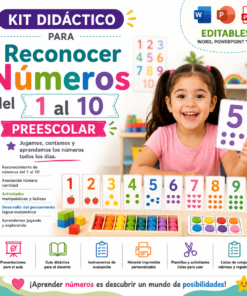 Kit Didáctico para Reconocer Números del 1 al 10 Preescolar 2026-2027 Word, PowerPoint y PDF