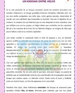 Una colorida página ilustrada presenta una historia titulada 