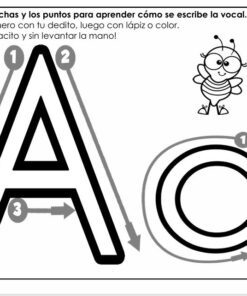 Ficha que muestra cómo escribir la letra 