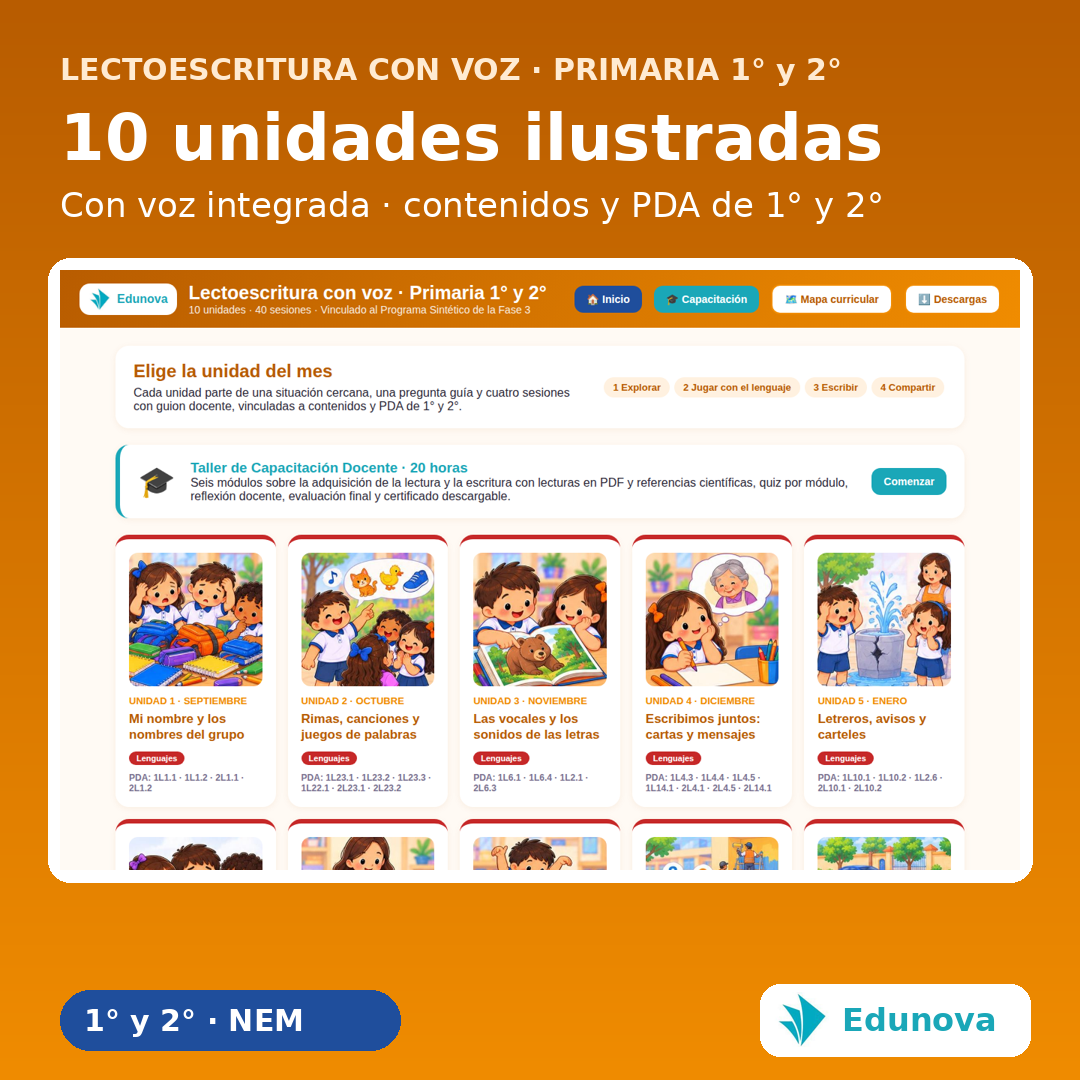 Lectoescritura con Voz Primaria 1° y 2° | Juegos Interactivos, Lecturas y Recursos NEM Fase 3 2 Lectoescritura con Voz Primaria 1° y 2° | Juegos Interactivos, Lecturas y Recursos NEM Fase 3 - Imagen 2