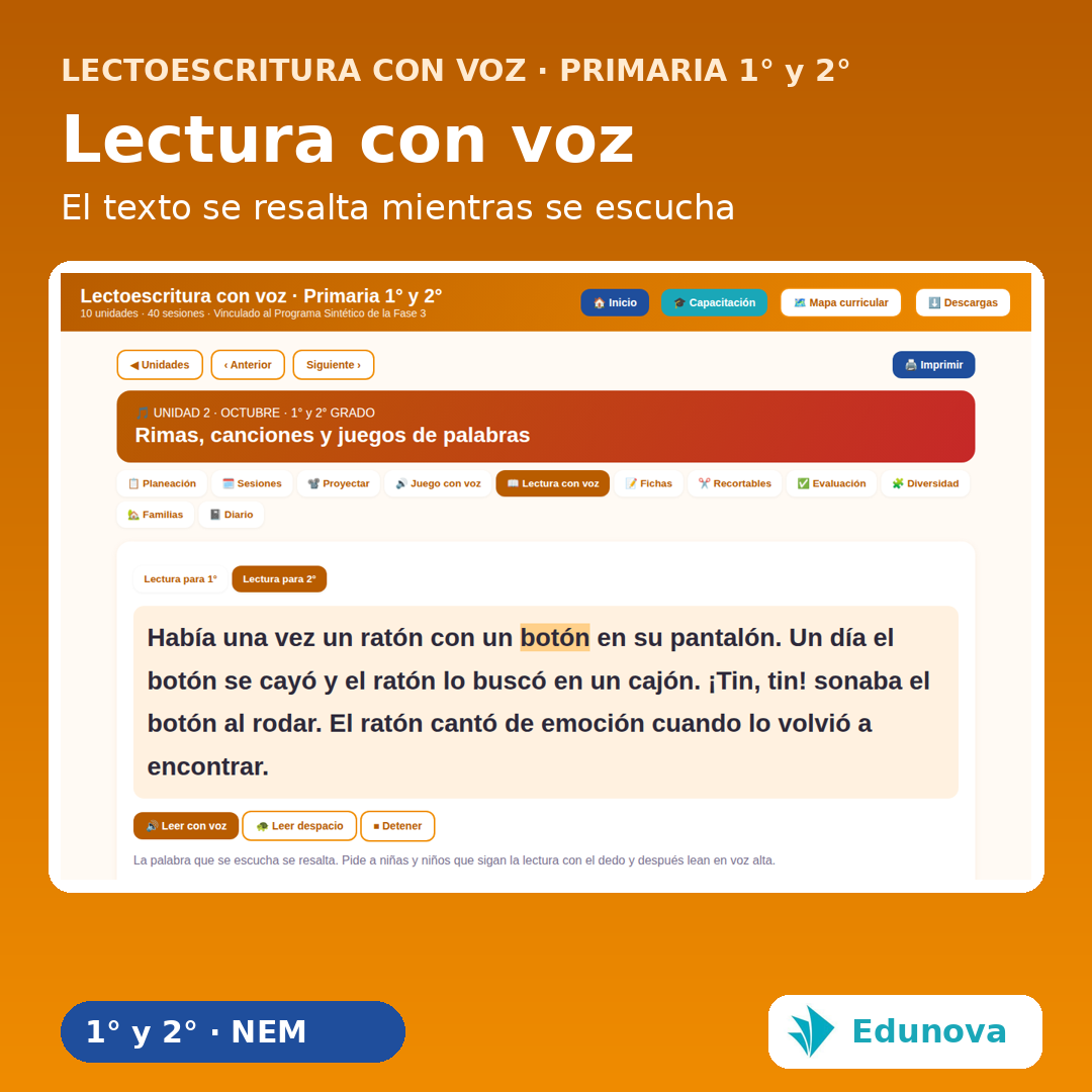 Lectoescritura con Voz Primaria 1° y 2° | Juegos Interactivos, Lecturas y Recursos NEM Fase 3 4 Lectoescritura con Voz Primaria 1° y 2° | Juegos Interactivos, Lecturas y Recursos NEM Fase 3 - Imagen 4