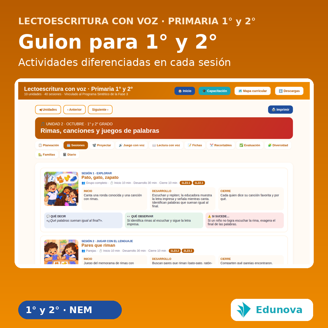 Lectoescritura con Voz Primaria 1° y 2° | Juegos Interactivos, Lecturas y Recursos NEM Fase 3 5 Lectoescritura con Voz Primaria 1° y 2° | Juegos Interactivos, Lecturas y Recursos NEM Fase 3 - Imagen 5