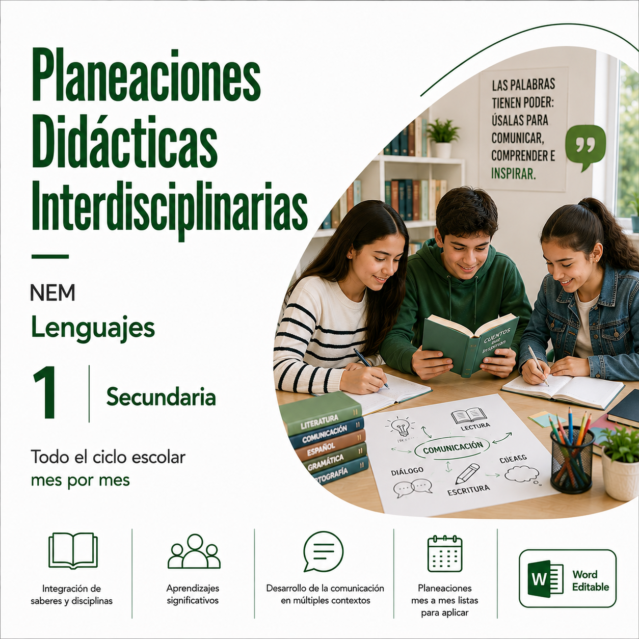 Planeaciones Interdisciplinarias NEM Lenguajes 1° Secundaria 2026-2027 | Todo el Ciclo Escolar Mes por Mes 1 Planeaciones Interdisciplinarias NEM Lenguajes 1° Secundaria 2026-2027 | Todo el Ciclo Escolar Mes por Mes