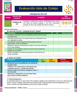 Lista de cotejo para evaluar el proyecto 
