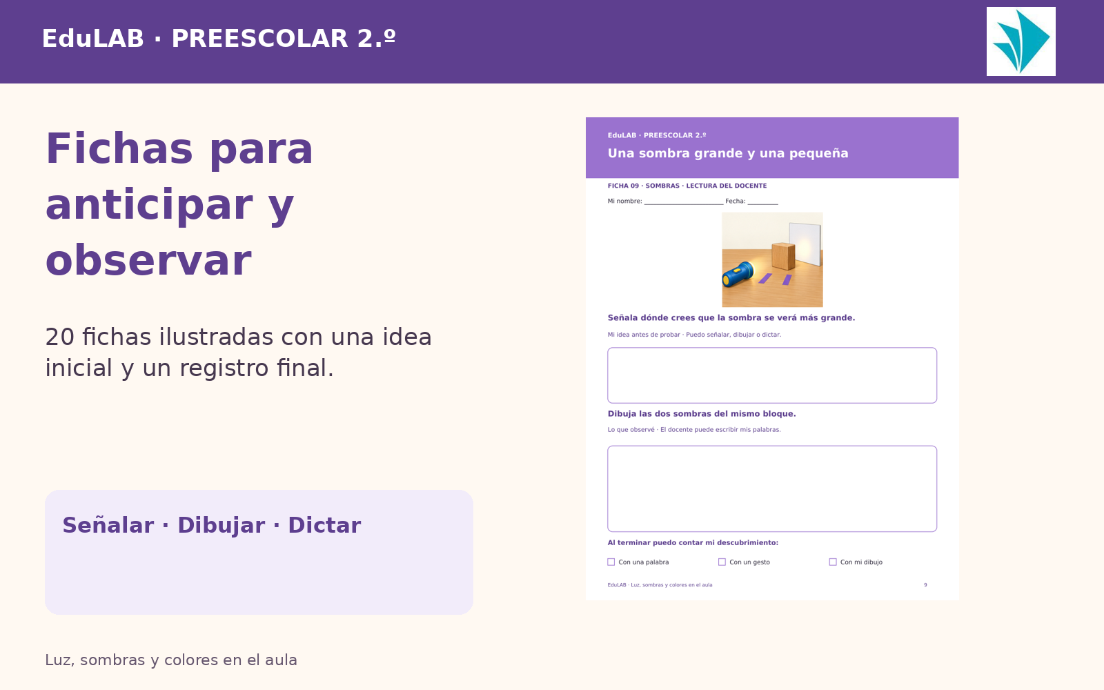 Luz, Sombras y Colores en el Aula | 2.º de Preescolar | 20 Experiencias con Fichas, Guías, Word, PowerPoint y Portal HTML 3 Vista previa 3 de Luz, Sombras y Colores en el Aula | 2.º de Preescolar | 20 Experiencias con Fichas, Guías, Word, PowerPoint y Portal HTML