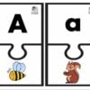 LAS VOCALES MÁGICAS 29 Dos piezas de puzzle: la pieza de la izquierda muestra una gran