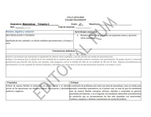 Imagen de una rúbrica educativa detallada para "Planeaciones Secundaria Matemáticas 2 (Trimestre 2) 2021-2022" que incluye categorías como "aritmética, álgebra y trigonometría" para un examen de secundaria. Contiene escalas de calificación y