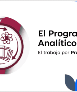 Un gráfico circular tiene iconos que representan un documento, un átomo y varias etapas del proyecto. A la derecha, el texto en negrita dice 