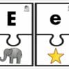 LAS VOCALES MÁGICAS 30 Dos piezas de puzzle: la izquierda tiene una gran letra