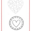 MANDALAS DE CORAZONES PARA COLOREAR 6 Descubre MANDALAS DE CORAZONES PARA COLOREAR: una página para colorear con un gran corazón lleno de corazones más pequeños encima de un mandala circular, centro de corazón y borde forrado de corazones, cada uno bordeado por diminutos corazones rojos para colorear.