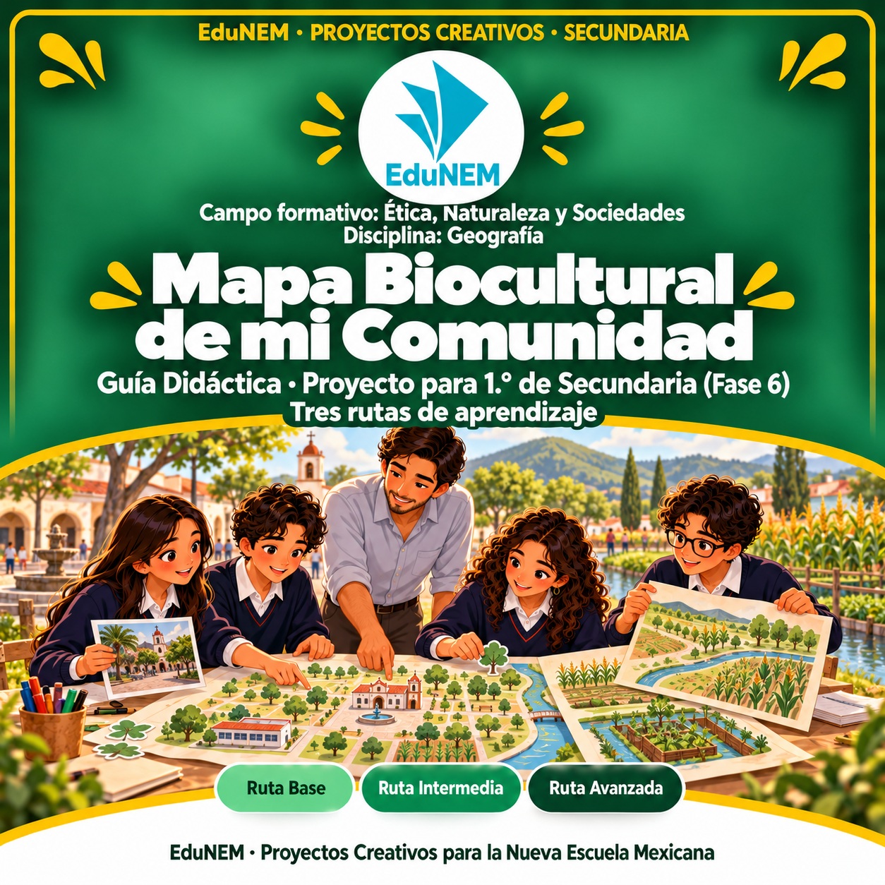 Mapa Biocultural de mi Comunidad | EduNEM Geografía Secundaria 1.º | 10 sesiones y 3 rutas de aprendizaje 1 Mapa Biocultural de mi Comunidad | EduNEM Geografía Secundaria 1.º | 10 sesiones y 3 rutas de aprendizaje