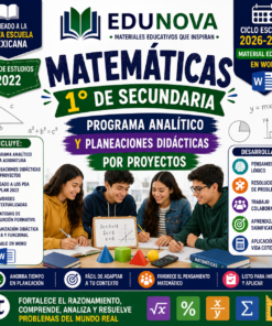Matemáticas 1° Secundaria NEM 2026-2027 | Programa Analítico y Planeaciones por Proyectos | Word Editable