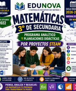 Matemáticas 3° Secundaria NEM 2026-2027 | Programa Analítico y Planeaciones por Proyectos STEAM | Word Editable
