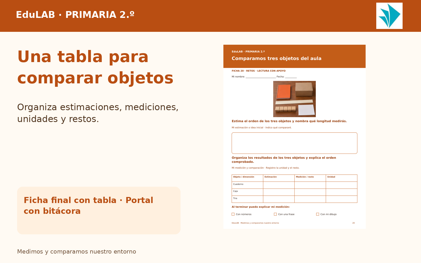 Medimos y Comparamos Nuestro Entorno | 2.º de Primaria | 20 Experiencias con Fichas, Guías, Word, PowerPoint y Portal HTML 7 Medimos y Comparamos Nuestro Entorno | 2.º de Primaria | 20 Experiencias con Fichas, Guías, Word, PowerPoint y Portal HTML - Imagen 7