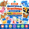 EduKIT Memorama de Fracciones para Primaria | 120 Tarjetas, 6 Sets y Portal Digital con Audio